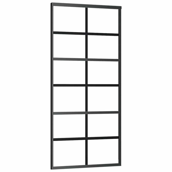 skydedør med hardwaresæt 90x205 cm ESG glas sort
