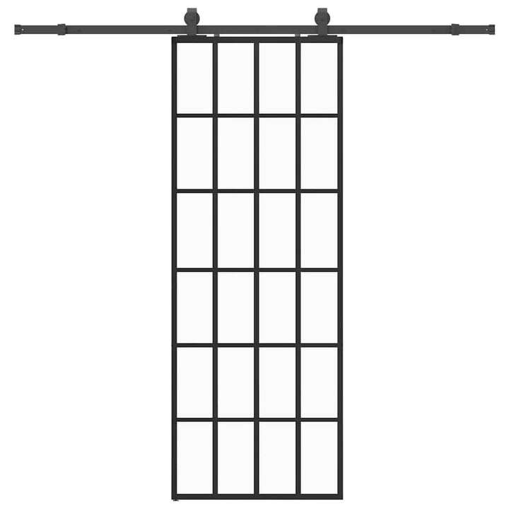 skydedør med hardwaresæt 76x205 cm ESG glas sort