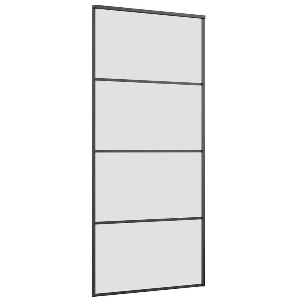 skydedør med hardwaresæt 90x205 cm ESG glas sort