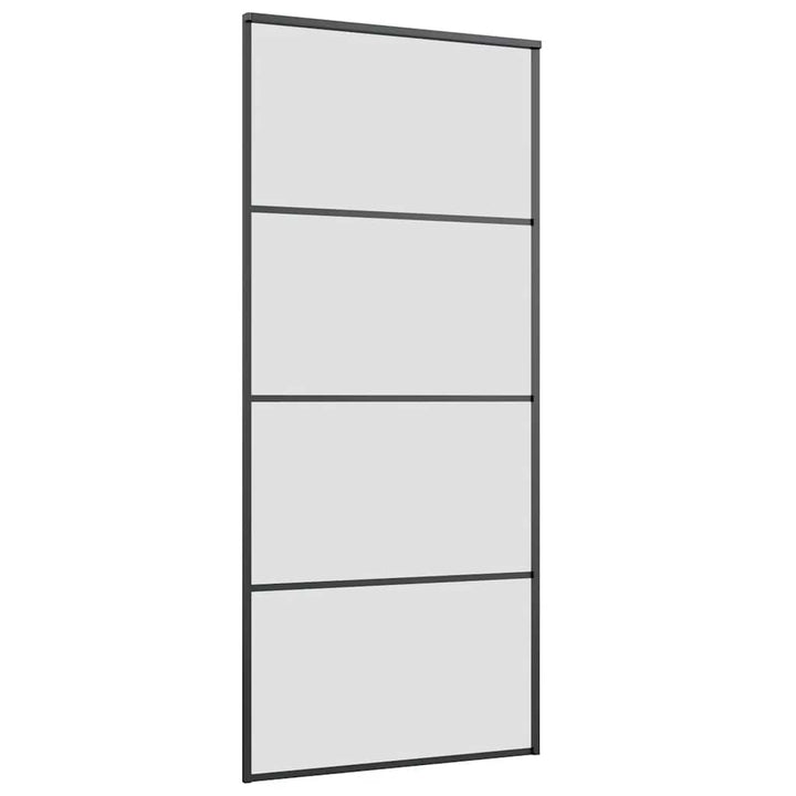 skydedør med hardwaresæt 90x205 cm ESG glas sort