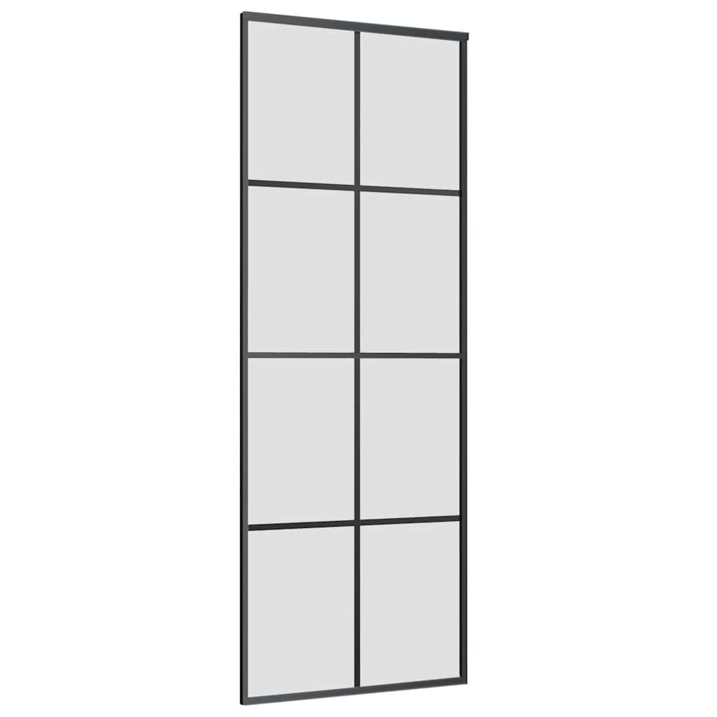 skydedør med hardwaresæt 76x205 cm ESG glas sort