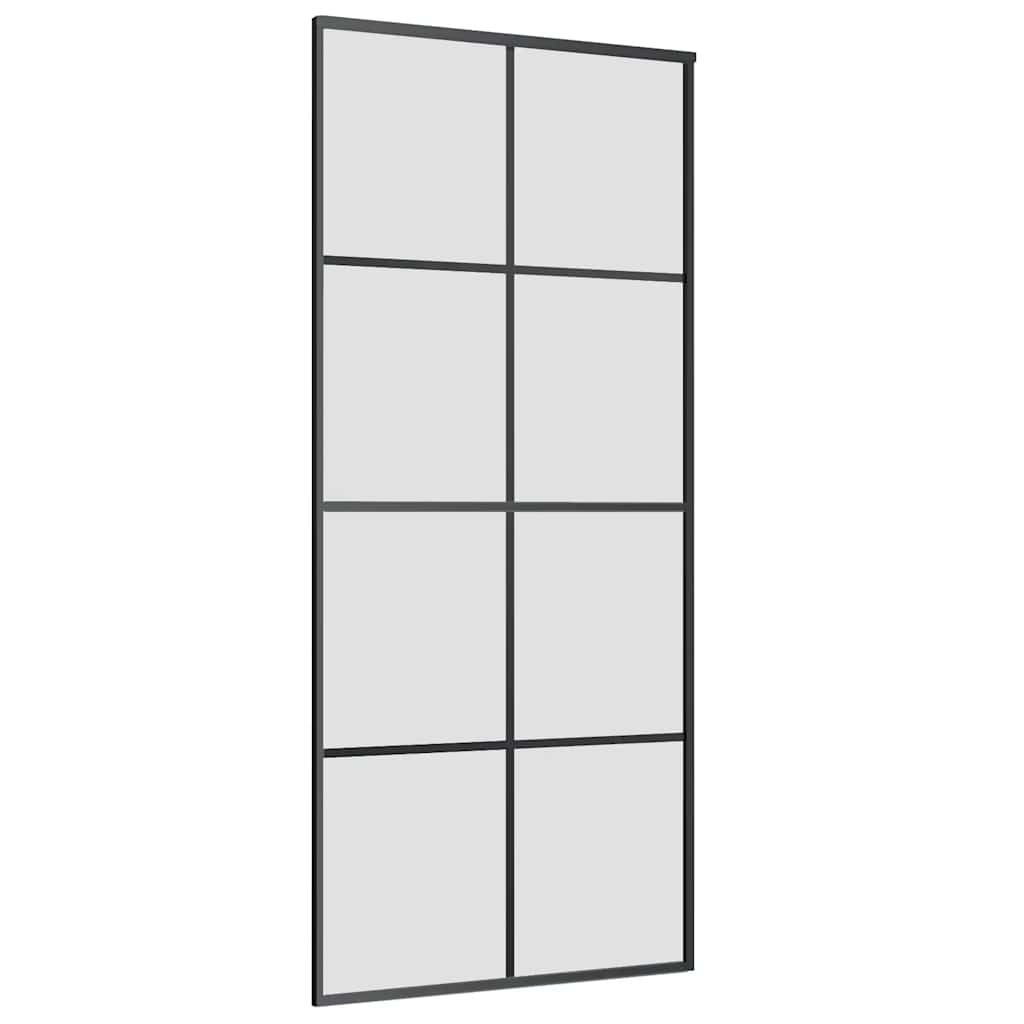 skydedør med hardwaresæt 90x205 cm ESG glas sort