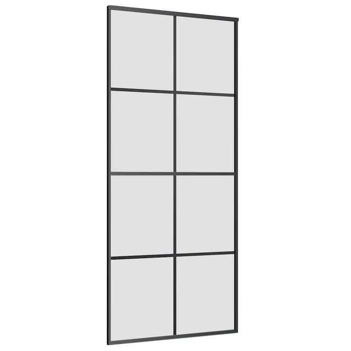 skydedør med hardwaresæt 90x205 cm ESG glas sort