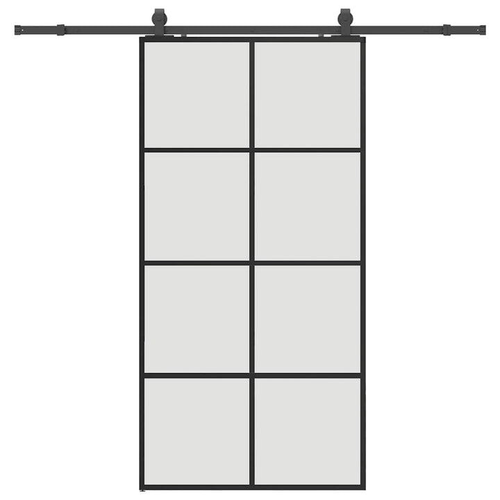 skydedør med hardwaresæt 102,5x205 cm ESG glas sort