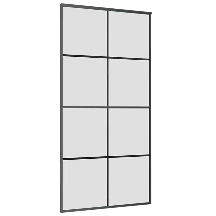 skydedør med hardwaresæt 102,5x205 cm ESG glas sort