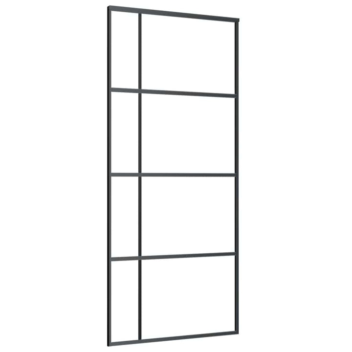 skydedør med hardwaresæt 90x205 cm ESG glas sort