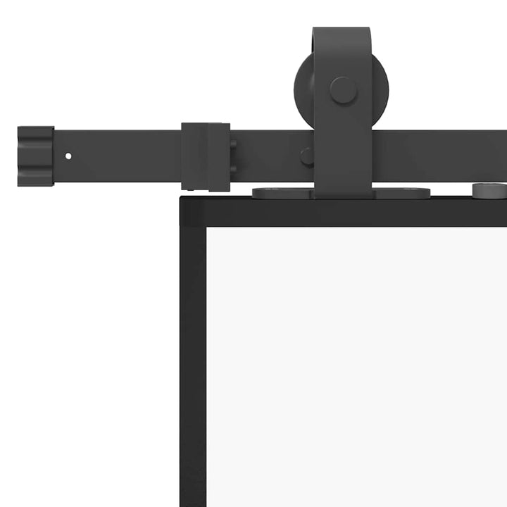 skydedør med hardwaresæt 90x205 cm ESG glas sort