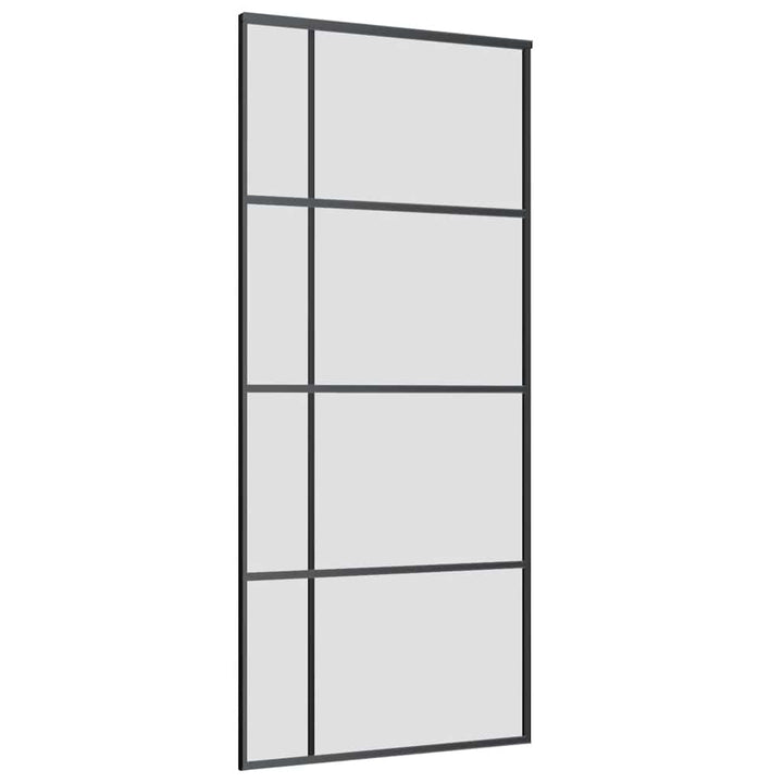 skydedør med hardwaresæt 90x205 cm ESG glas sort