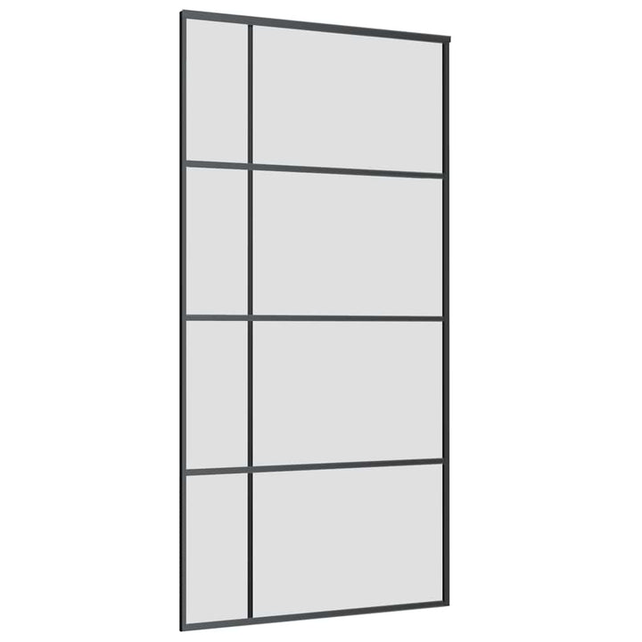 skydedør med hardwaresæt 102,5x205 cm ESG glas sort