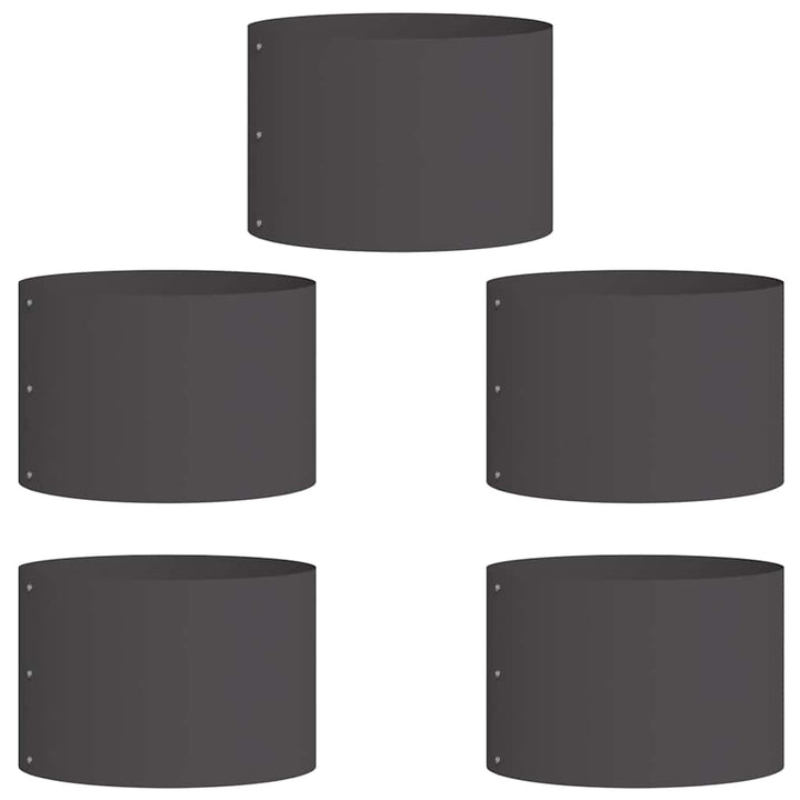 Plante ring 5 stk. Sort 30 x 30 x 20 cm Koldvalset stål