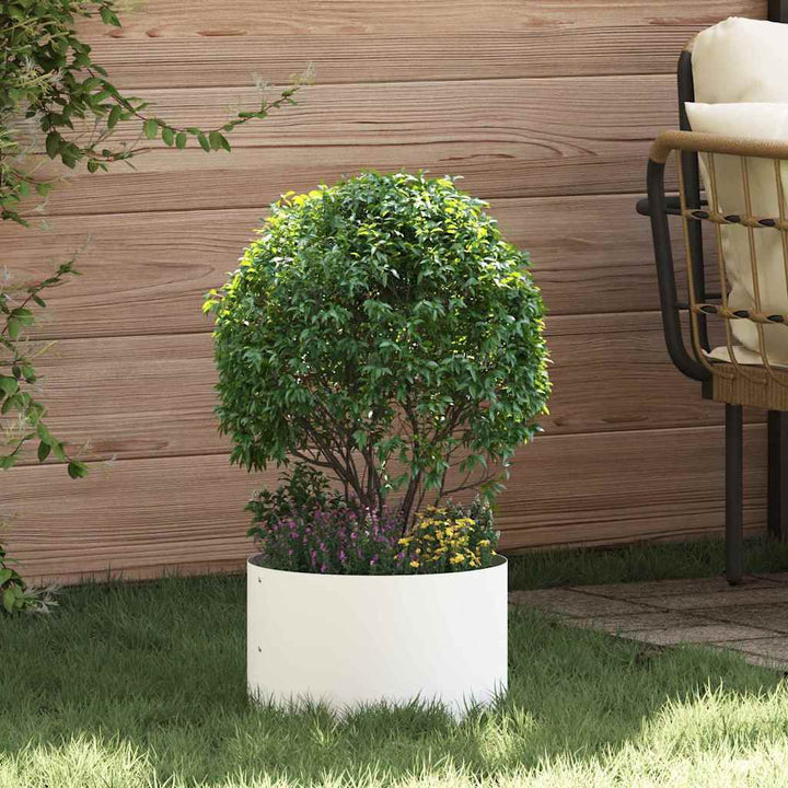 Plante ring Hvid 30 x 30 x 20 cm Koldvalset stål