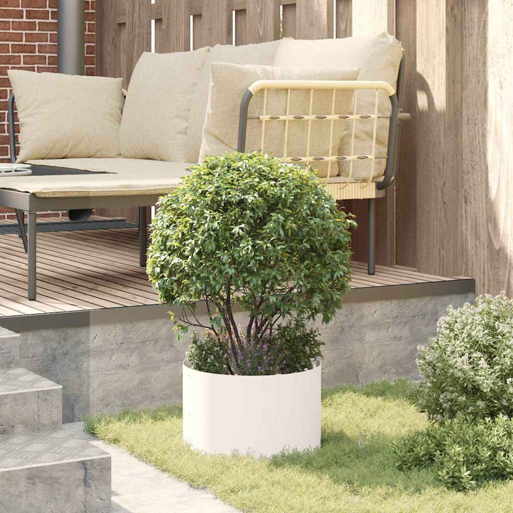 Plante ring Hvid 30 x 30 x 20 cm Koldvalset stål