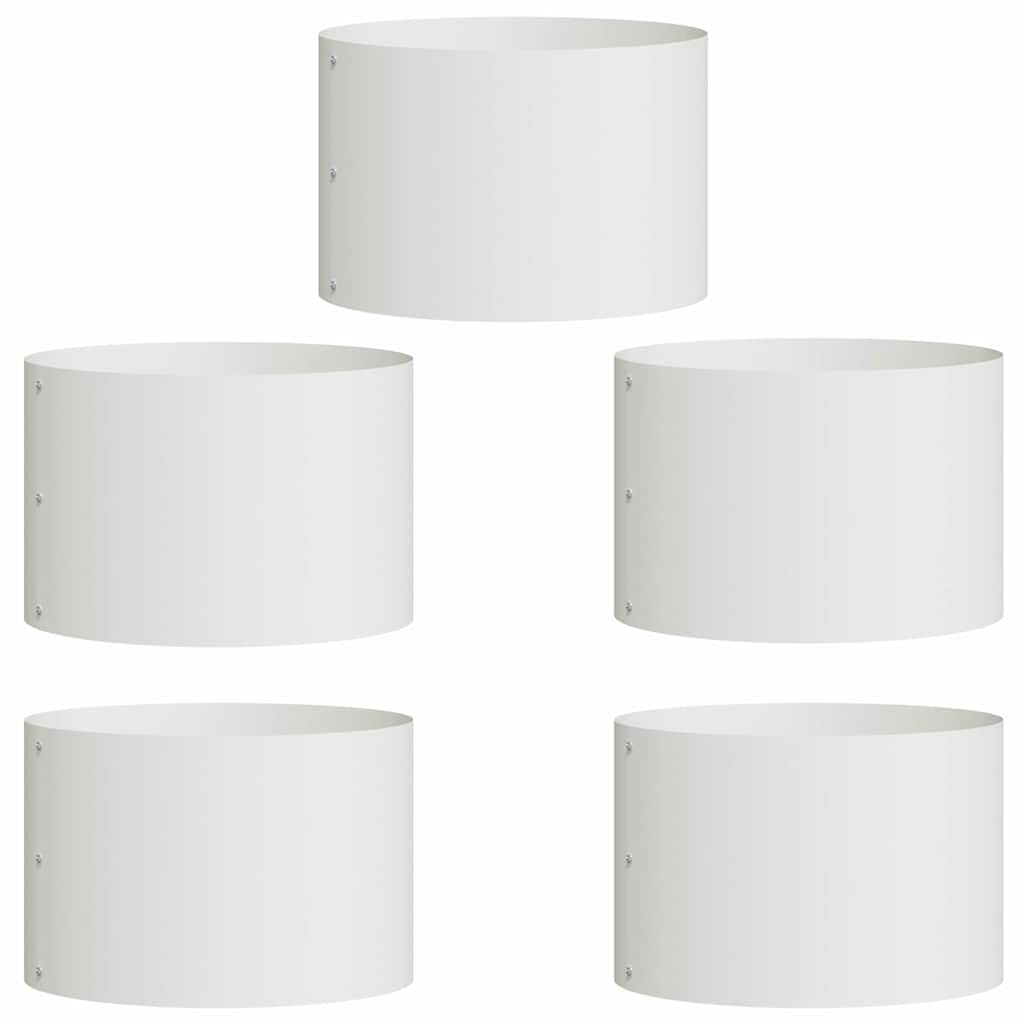 Plante ring 5 stk. Hvid 30 x 30 x 20 cm Koldvalset stål