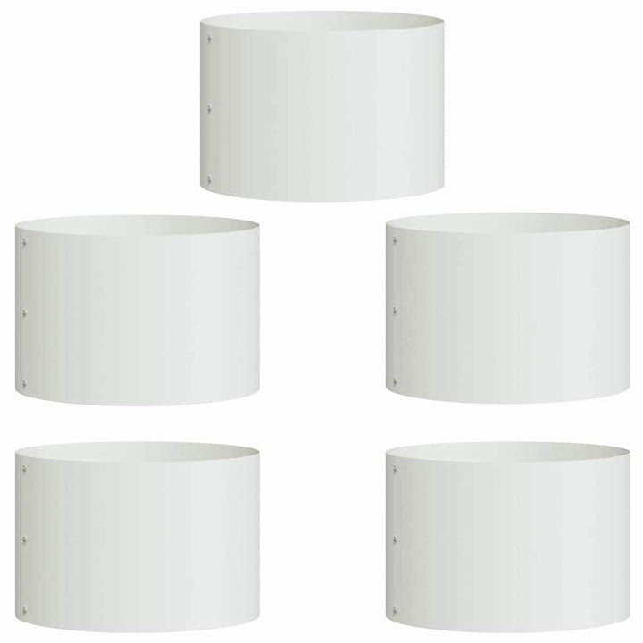 Plante ring 5 stk. Hvid 30 x 30 x 20 cm Koldvalset stål