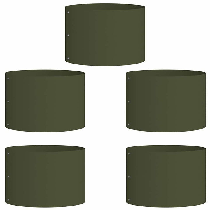 Plante ring 5 pcs Oliven grøn 30 x 30 x 20 cm Koldvalset stål
