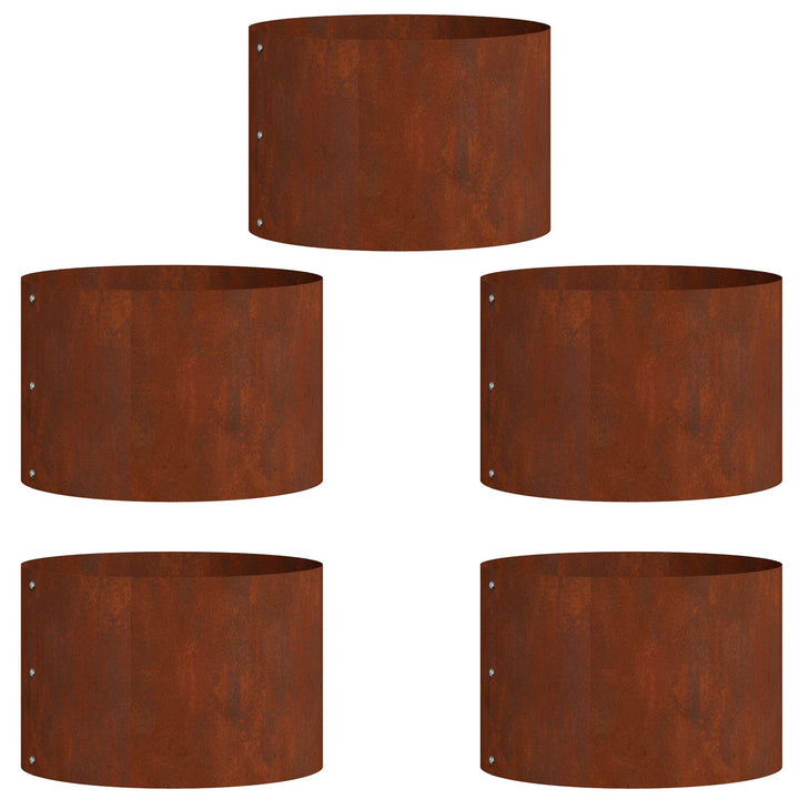 Plante ring 5 pcs Brun 30 x 30 x 20 cm Cortenstål
