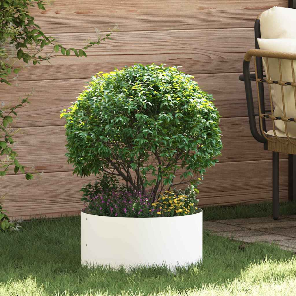 Plante ring Hvid 40 x 40 x 20 cm Koldvalset stål