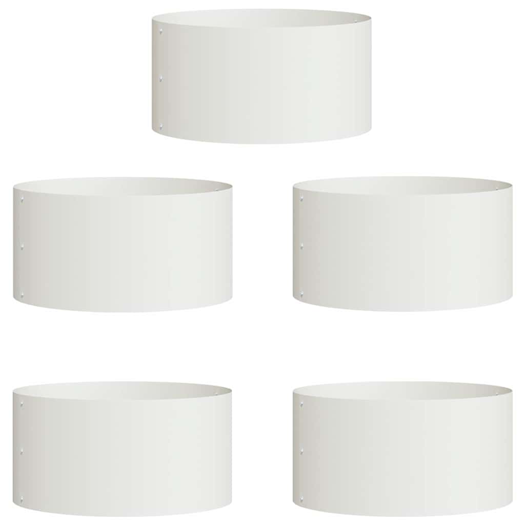 Plante ring 5 stk. Hvid 40 x 40 x 20 cm Koldvalset stål
