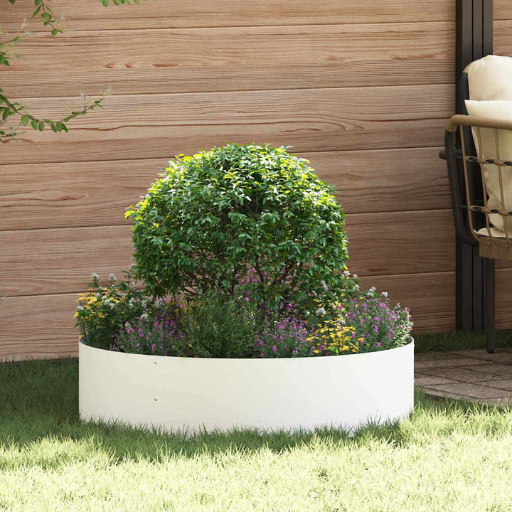 Plante ring Hvid 80 x 80 x 20 cm Koldvalset stål