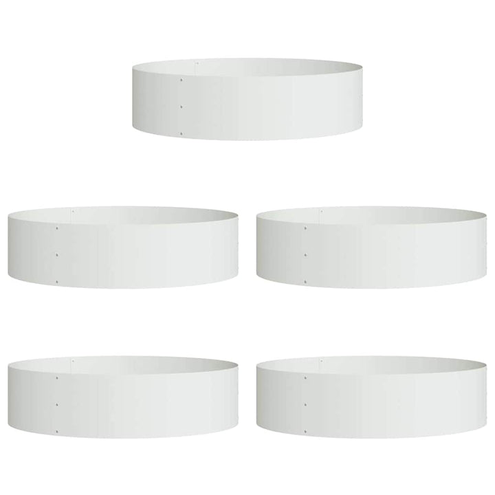 Plante ring 5 stk. Hvid 80 x 80 x 20 cm Koldvalset stål