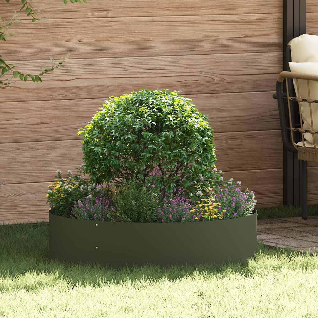 Plante ring Oliven grøn 80 x 80 x 20 cm Koldvalset stål