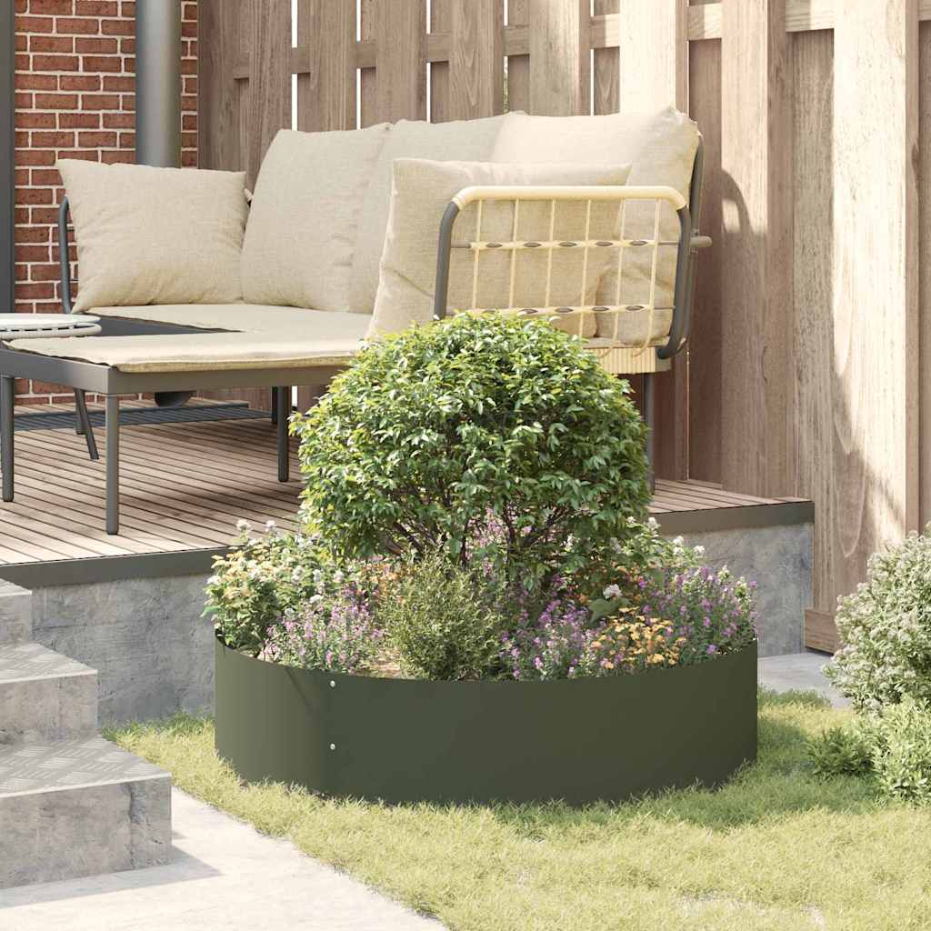 Plante ring Oliven grøn 80 x 80 x 20 cm Koldvalset stål
