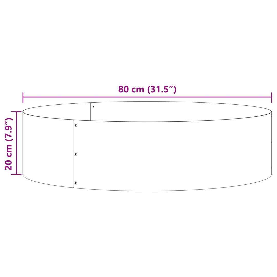 Plante ring Brun 80 x 80 x 20 cm Cortenstål