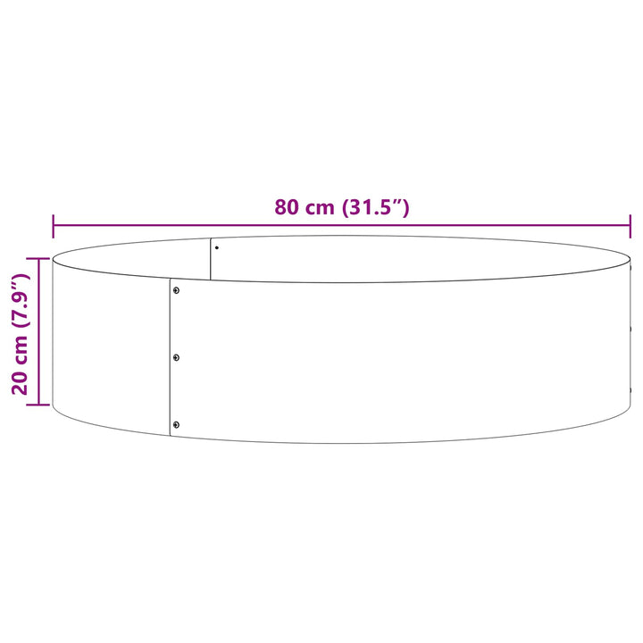 Plante ring Brun 80 x 80 x 20 cm Cortenstål
