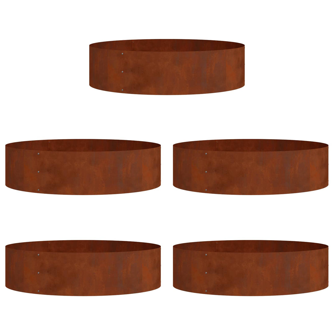 Plante ring 5 stk. Rusten 80 x 80 x 20 cm Cortenstål