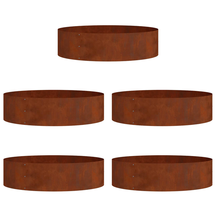 Plante ring 5 stk. Rusten 80 x 80 x 20 cm Cortenstål