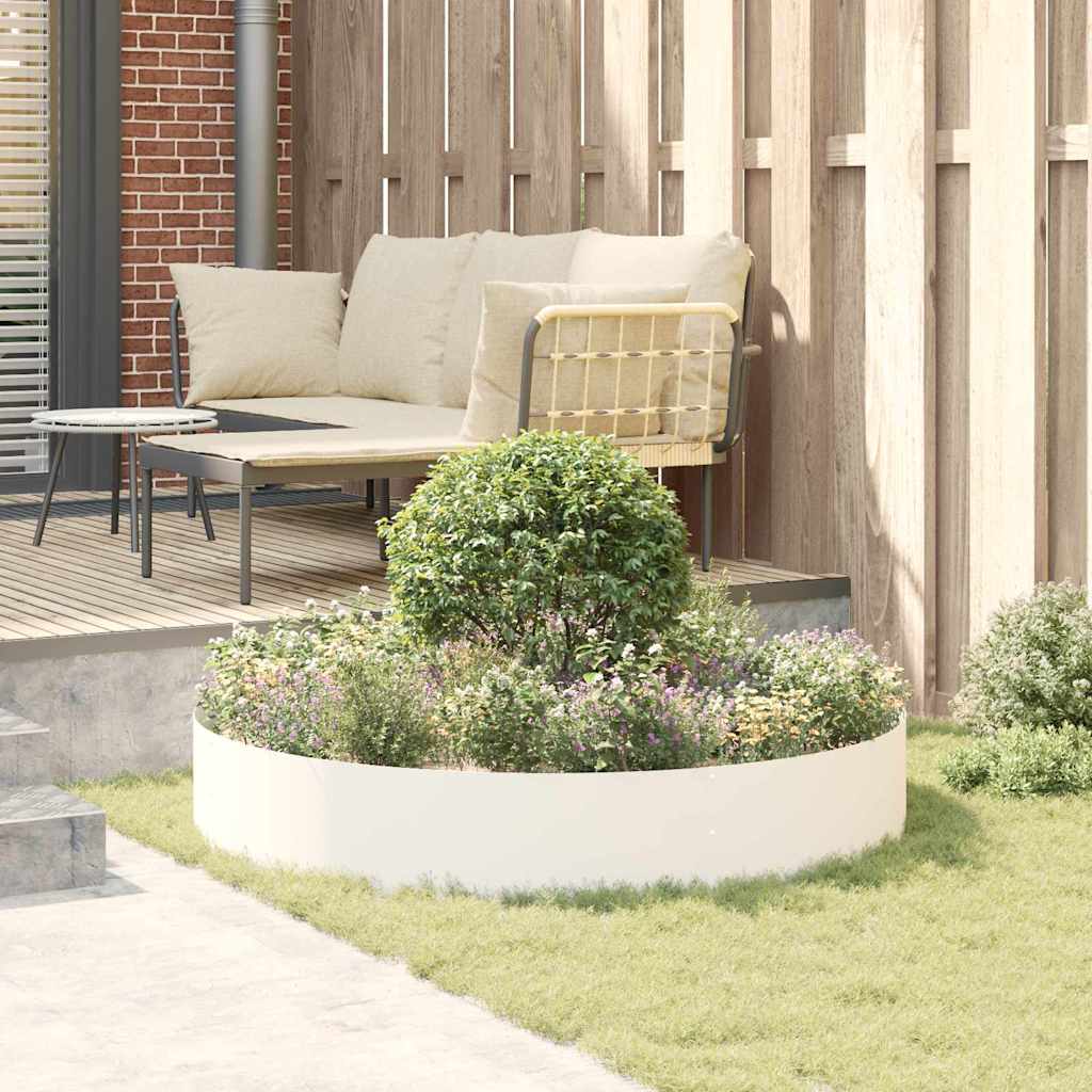 Plante ring Hvid 120 x 120 x 20 cm Koldvalset stål