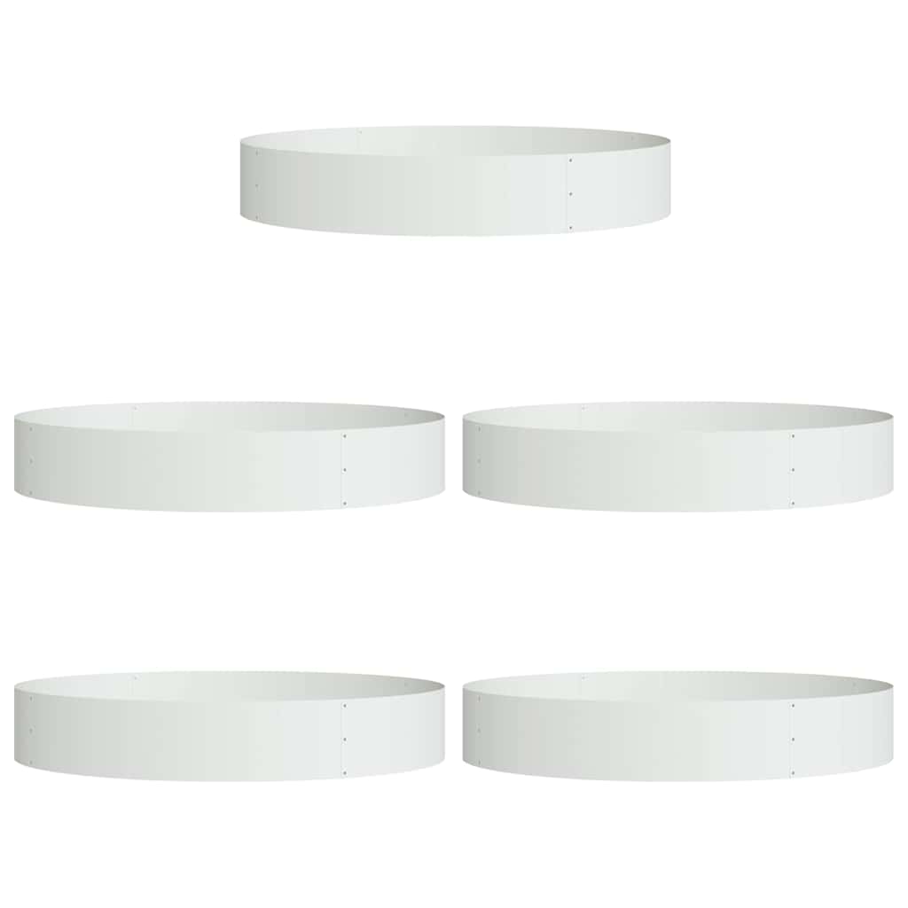 Plante ring 5 stk. Hvid 120 x 120 x 20 cm Koldvalset stål