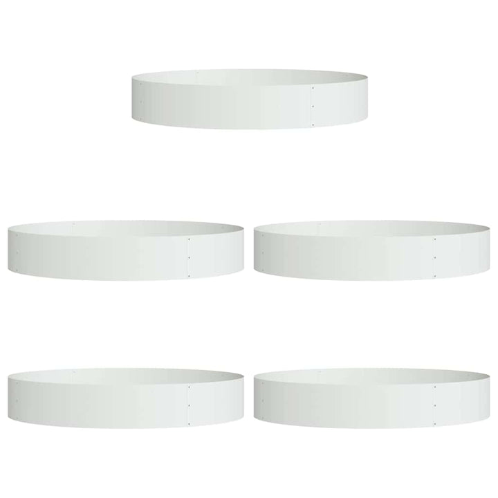 Plante ring 5 stk. Hvid 120 x 120 x 20 cm Koldvalset stål
