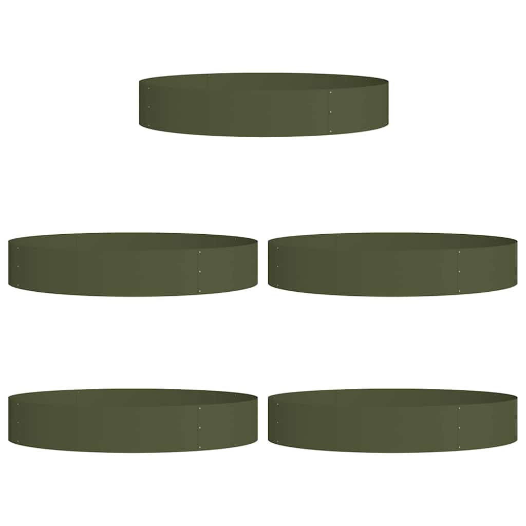 Plante ring 5 pcs Oliven grøn 120 x 120 x 20 cm Koldvalset stål