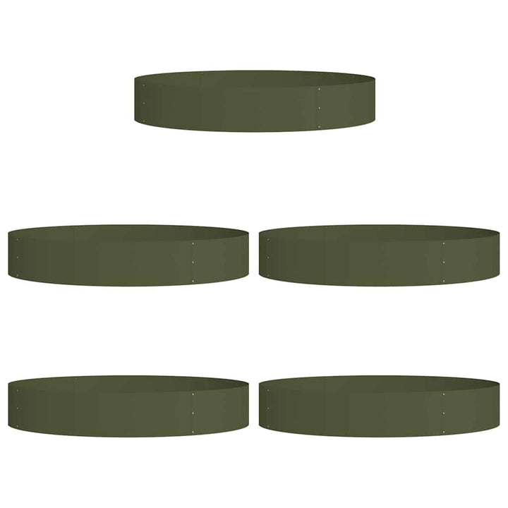 Plante ring 5 pcs Oliven grøn 120 x 120 x 20 cm Koldvalset stål