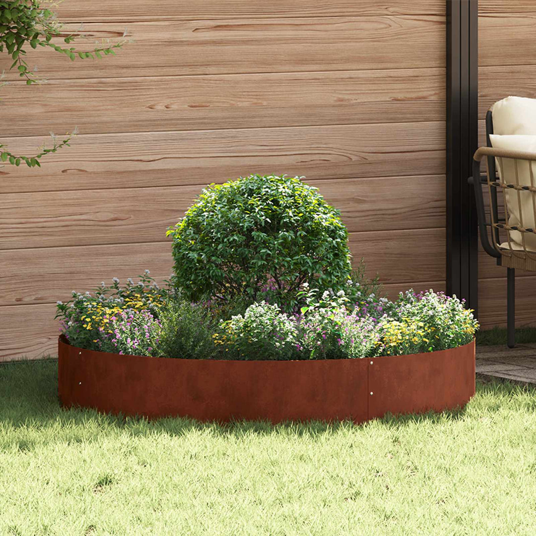 Plante ring 5 pcs Brun 120 x 120 x 20 cm Cortenstål