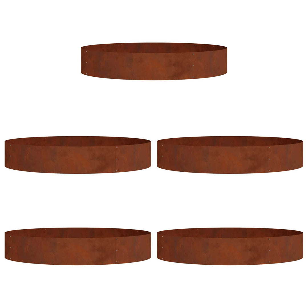 Plante ring 5 pcs Brun 120 x 120 x 20 cm Cortenstål