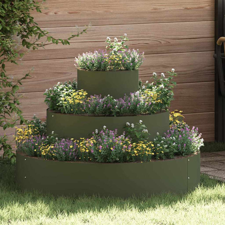 Have Blomsterkrukke Oliven grøn 90 x 90 x 20 cm Koldvalset stål