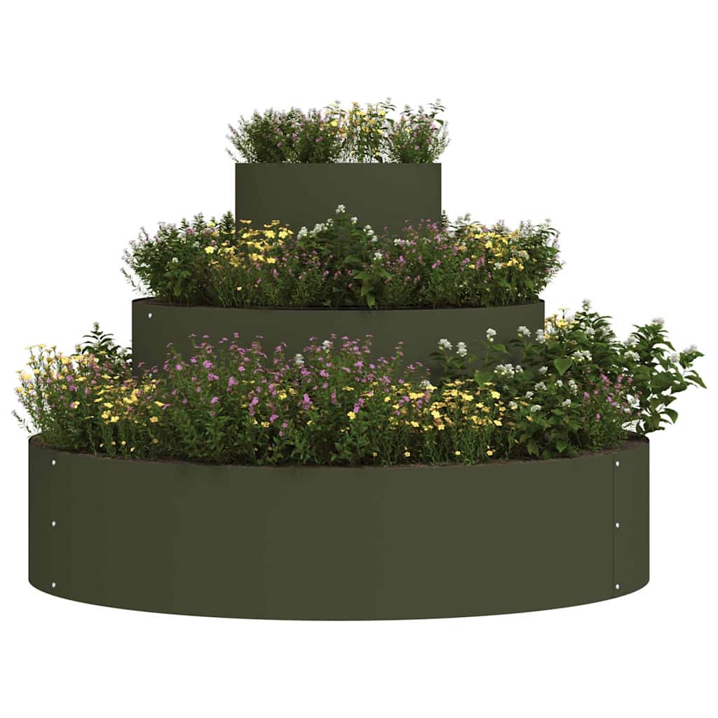 Have Blomsterkrukke Oliven grøn 90 x 90 x 20 cm Koldvalset stål