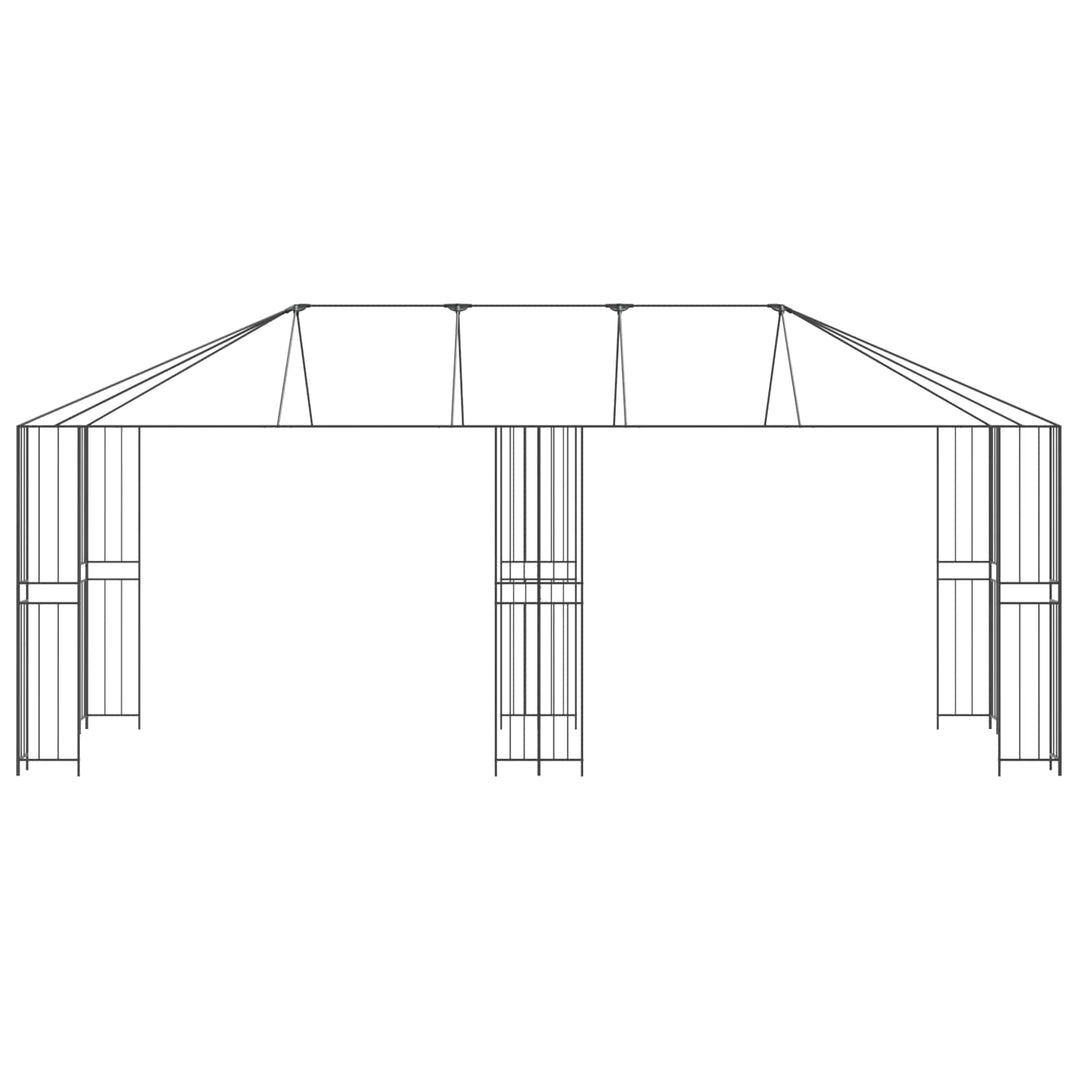 Gazebo Ramme 6 x 3 m Sort Stål