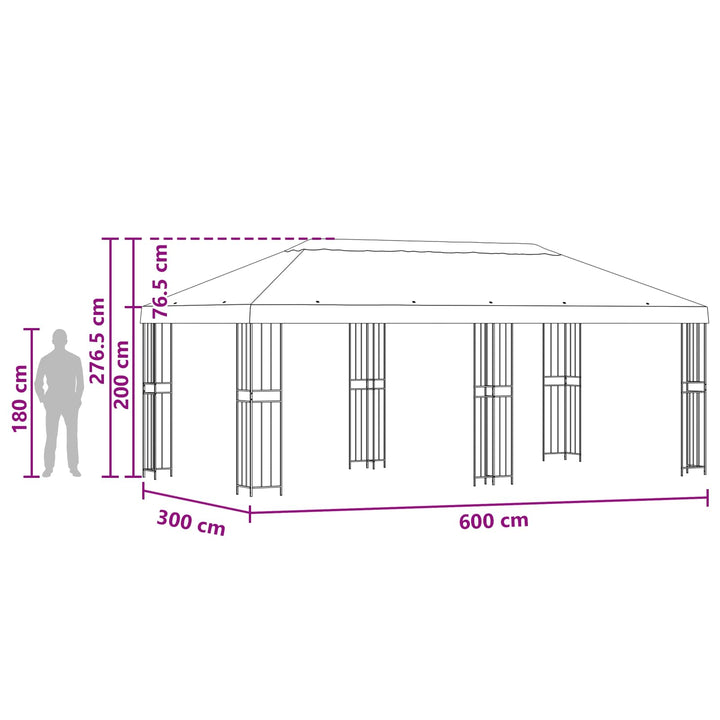 Have Gazebo 6 x 3 m Beige Polyester og Stål 190 gsm
