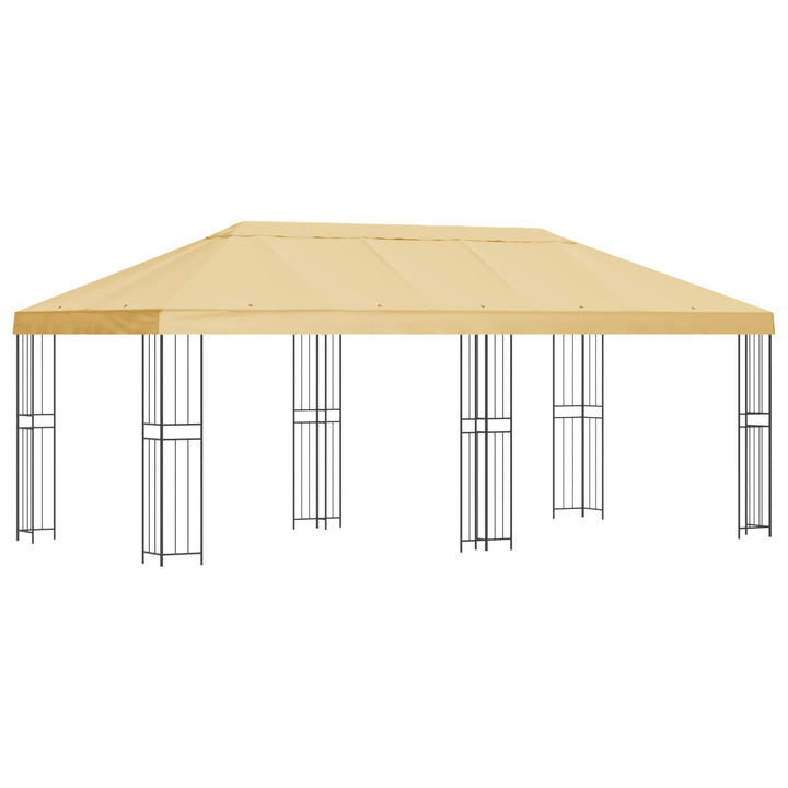 Pavillon med sidetapper 6 x 3 m Cremefarvet Polyester og Stål