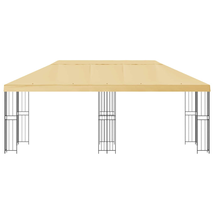 Pavillon med sidetapper 6 x 3 m Cremefarvet Polyester og Stål