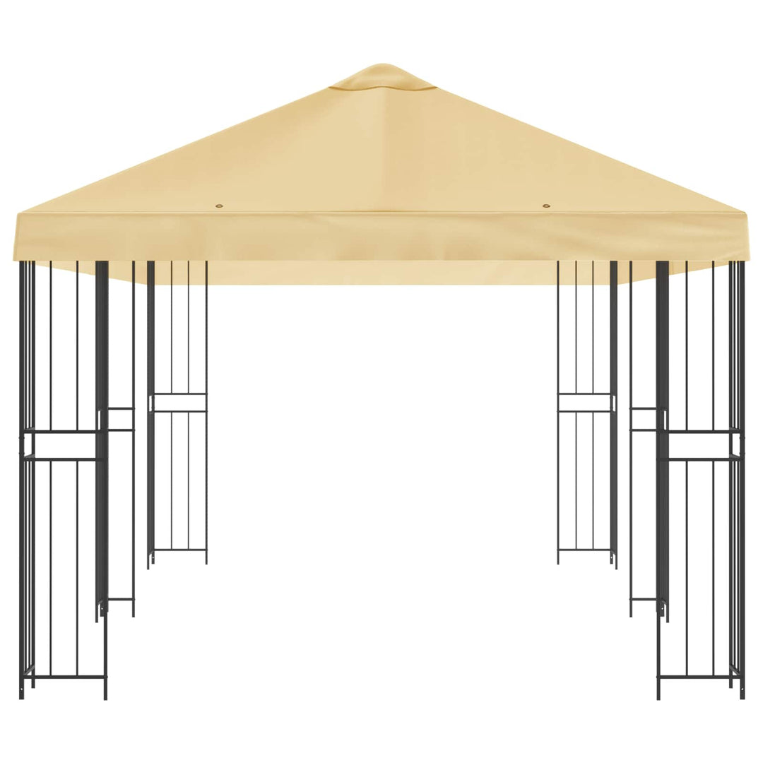 Pavillon med sidetapper 6 x 3 m Cremefarvet Polyester og Stål