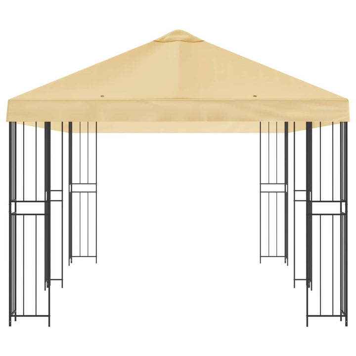 Pavillon med sidetapper 6 x 3 m Cremefarvet Polyester og Stål