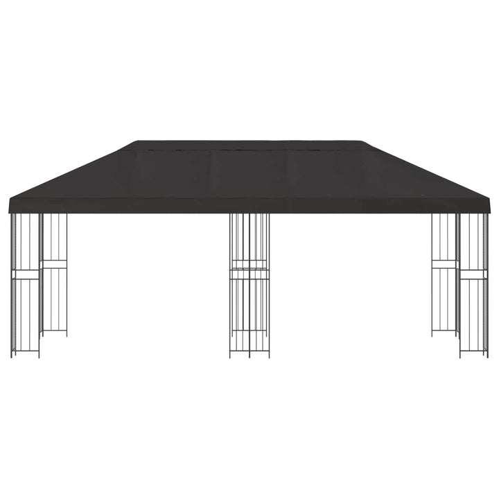 Pavillon med sidetapper 6 x 3 m Antracit Polyester og Stål 190