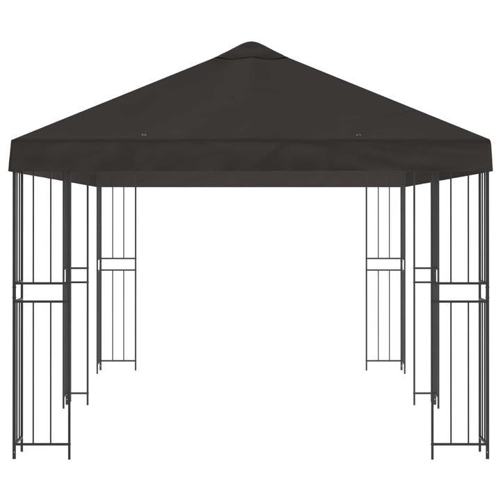 Pavillon med sidetapper 6 x 3 m Antracit Polyester og Stål 190