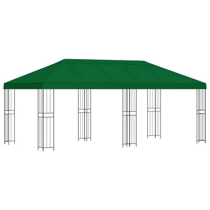 Pavillon med sidetapper 6 x 3 m Grøn Polyester og Stål 190