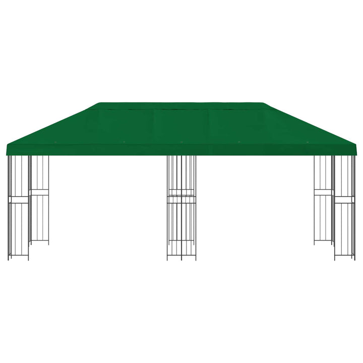 Pavillon med sidetapper 6 x 3 m Grøn Polyester og Stål 190