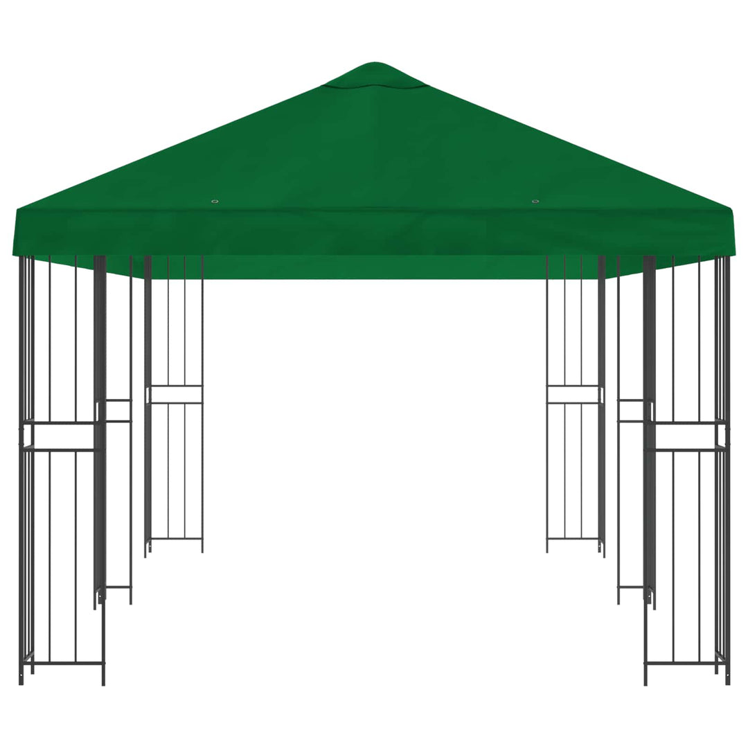 Pavillon med sidetapper 6 x 3 m Grøn Polyester og Stål 190